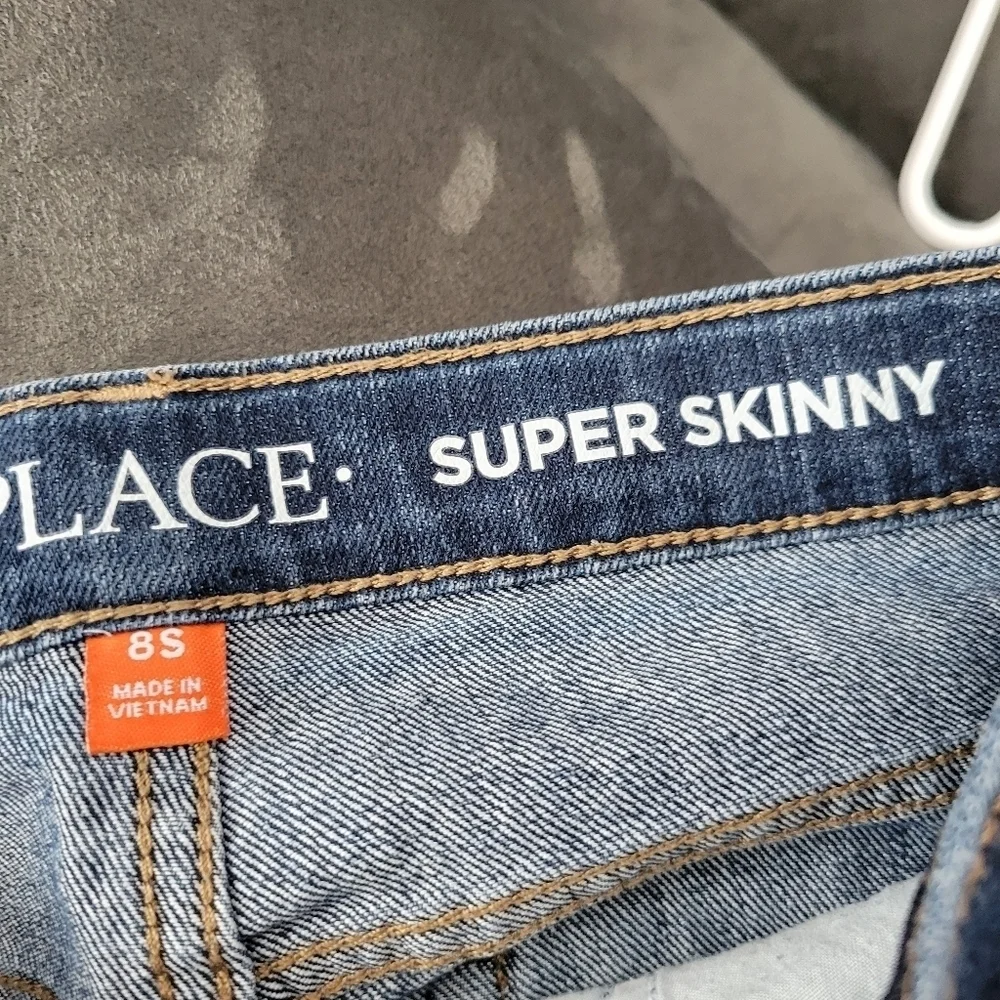 The Children's Place Dark Wash Denim Super Skinny Jeans Boys 8S 8 Slim